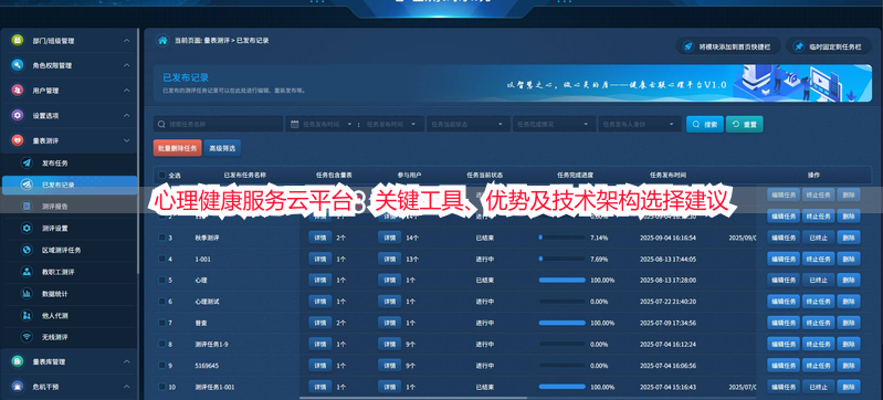 心理健康服务云平台：关键工具、优势及技术架构选择建议