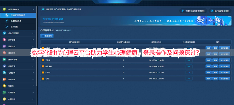数字化时代心理云平台助力学生心理健康，登录操作及问题探讨？