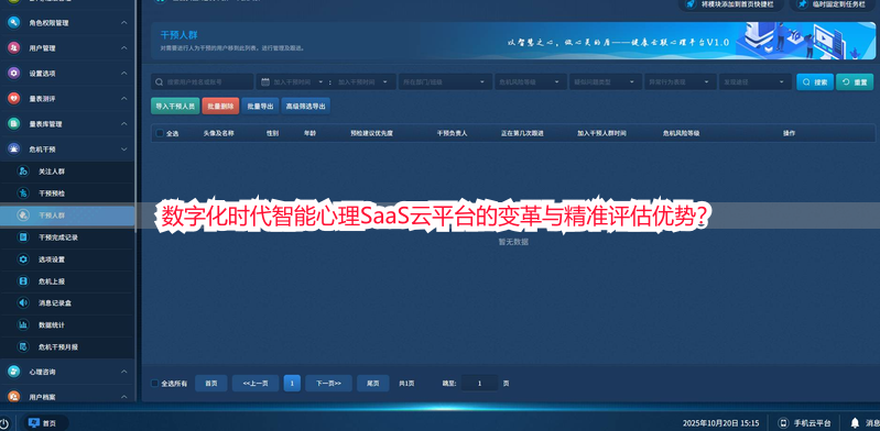 数字化时代智能心理SaaS云平台的变革与精准评估优势？