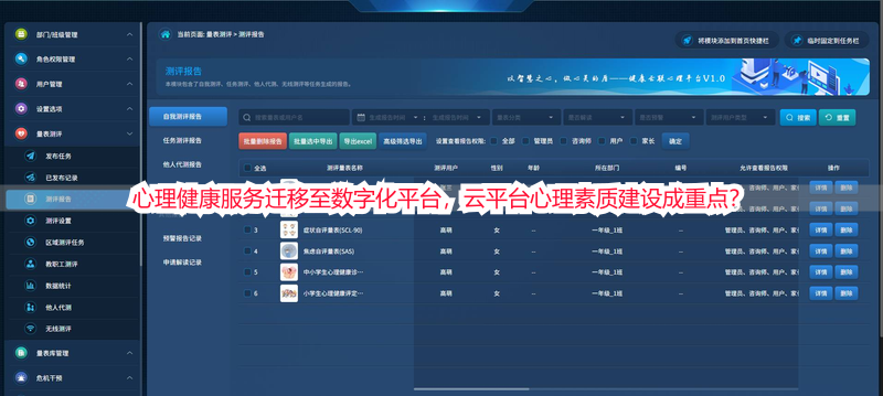 心理健康服务迁移至数字化平台，云平台心理素质建设成重点？