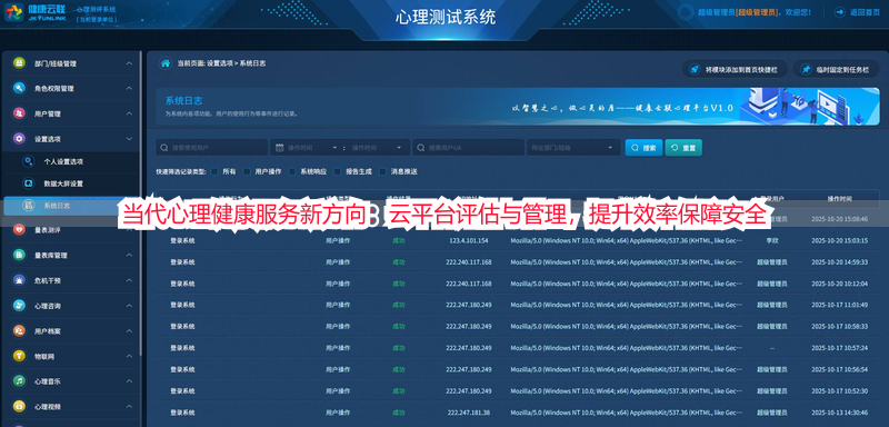 当代心理健康服务新方向：云平台评估与管理，提升效率保障安全