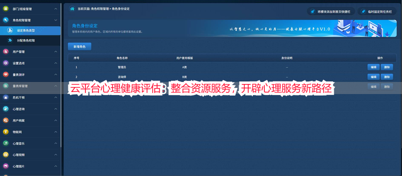 云平台心理健康评估：整合资源服务，开辟心理服务新路径