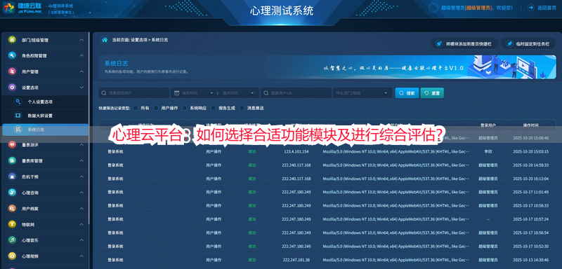 心理云平台：如何选择合适功能模块及进行综合评估？