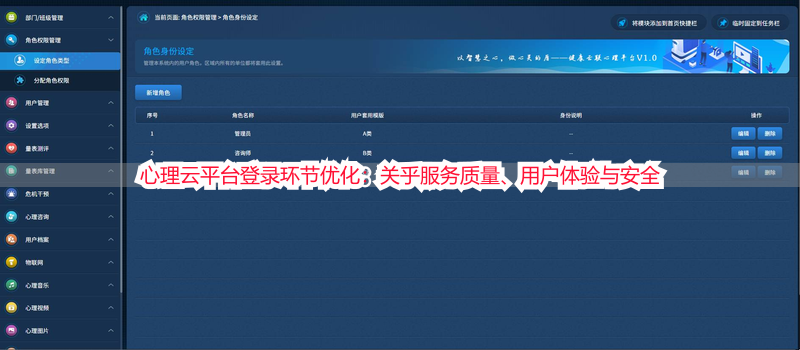 心理云平台登录环节优化：关乎服务质量、用户体验与安全
