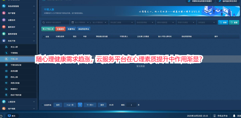 随心理健康需求趋涨，云服务平台在心理素质提升中作用渐显？