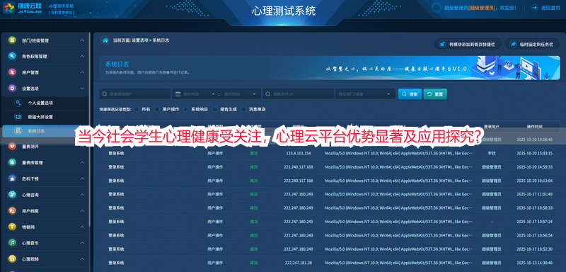 当今社会学生心理健康受关注，心理云平台优势显著及应用探究？