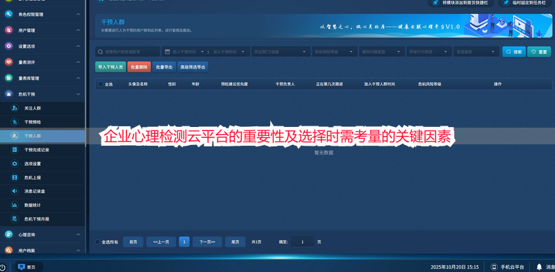 企业心理检测云平台的重要性及选择时需考量的关键因素