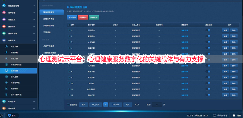 心理测试云平台：心理健康服务数字化的关键载体与有力支撑