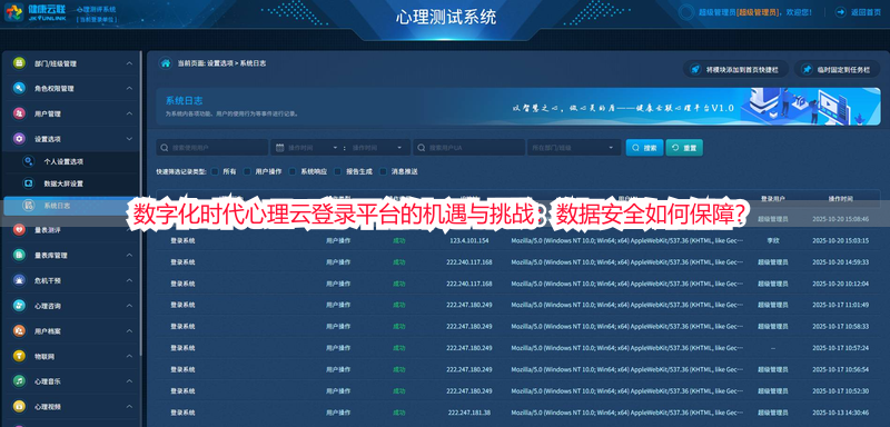 数字化时代心理云登录平台的机遇与挑战：数据安全如何保障？