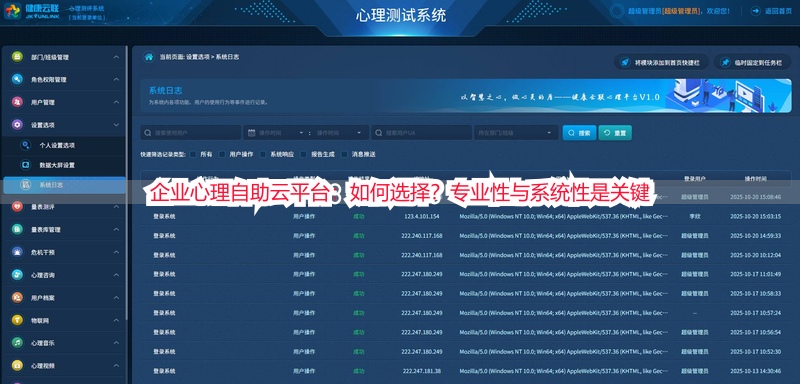 企业心理自助云平台：如何选择？专业性与系统性是关键