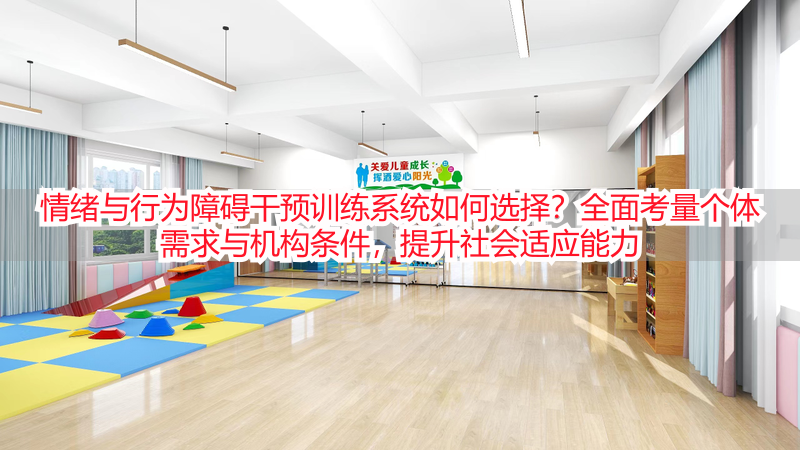 情绪与行为障碍干预训练系统如何选择？全面考量个体需求与机构条件，提升社会适应能力