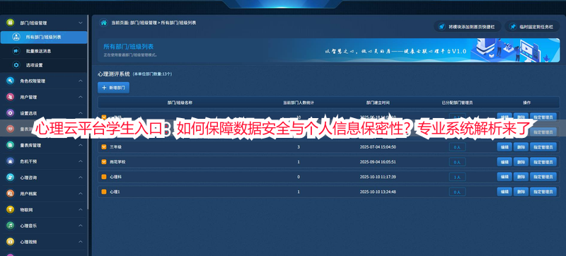 心理云平台学生入口：如何保障数据安全与个人信息保密性？专业系统解析来了