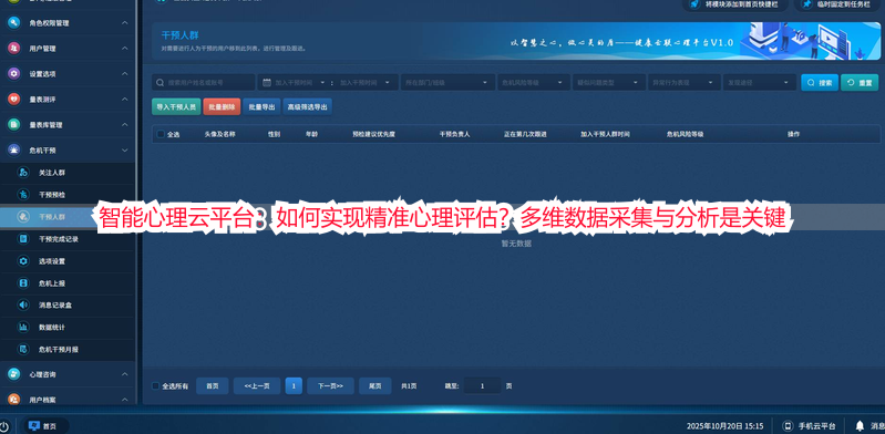 智能心理云平台：如何实现精准心理评估？多维数据采集与分析是关键