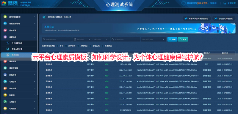 云平台心理素质模板：如何科学设计，为个体心理健康保驾护航？