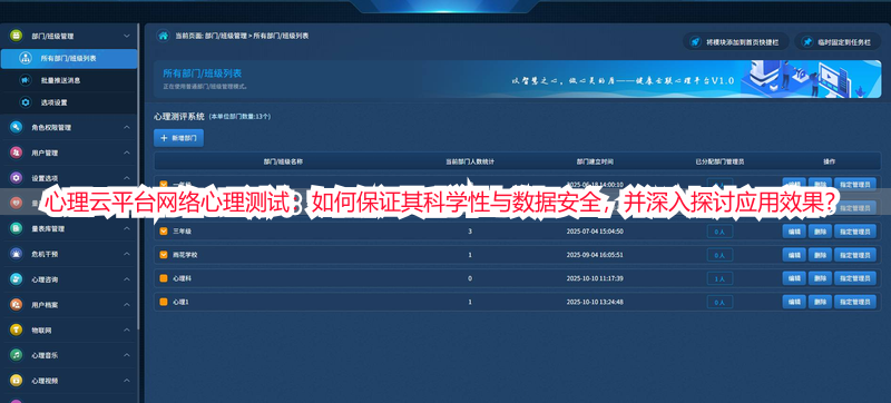 心理云平台网络心理测试：如何保证其科学性与数据安全，并深入探讨应用效果？
