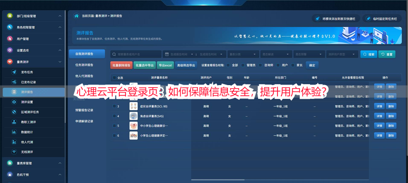 心理云平台登录页：如何保障信息安全，提升用户体验？