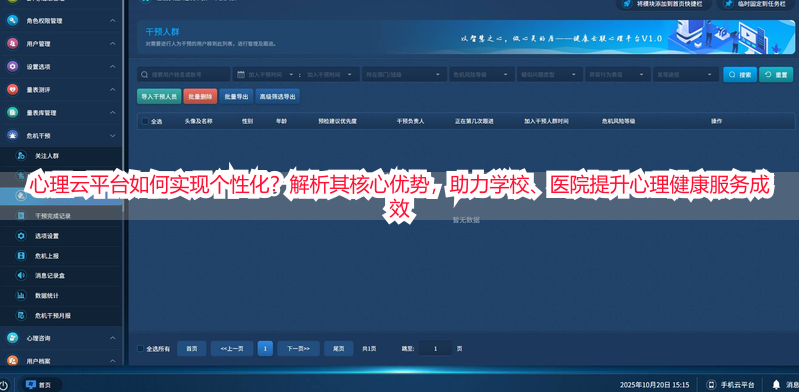 心理云平台如何实现个性化？解析其核心优势，助力学校、医院提升心理健康服务成效