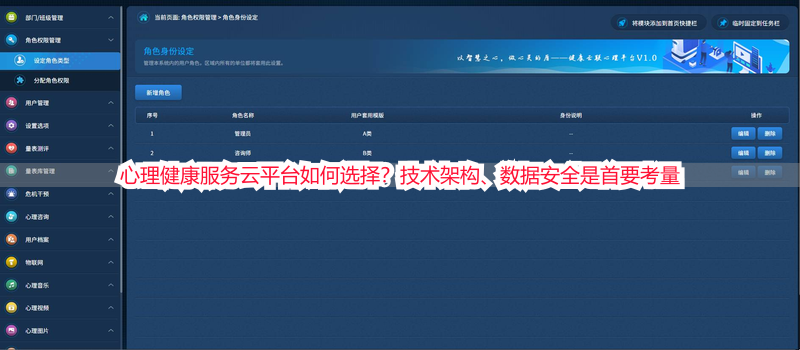 心理健康服务云平台如何选择？技术架构、数据安全是首要考量