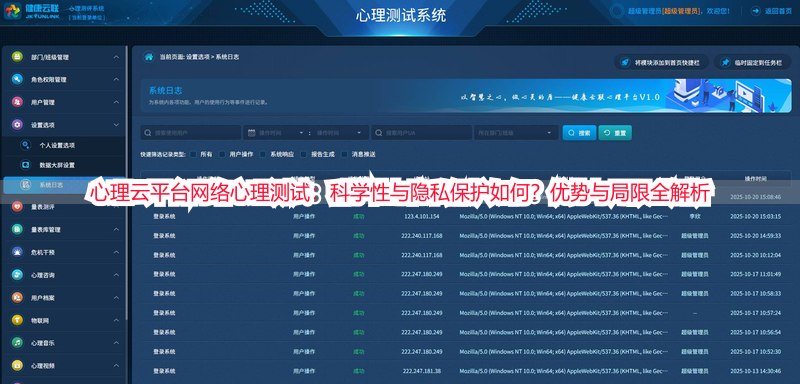 心理云平台网络心理测试：科学性与隐私保护如何？优势与局限全解析