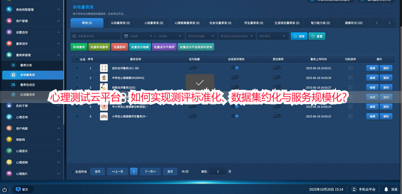 心理测试云平台：如何实现测评标准化、数据集约化与服务规模化？