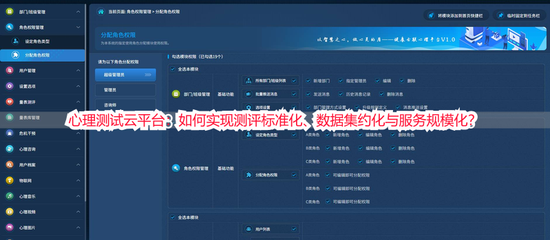 心理测试云平台：如何实现测评标准化、数据集约化与服务规模化？