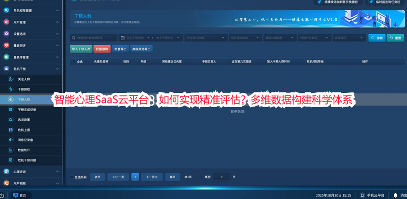 智能心理SaaS云平台：如何实现精准评估？多维数据构建科学体系