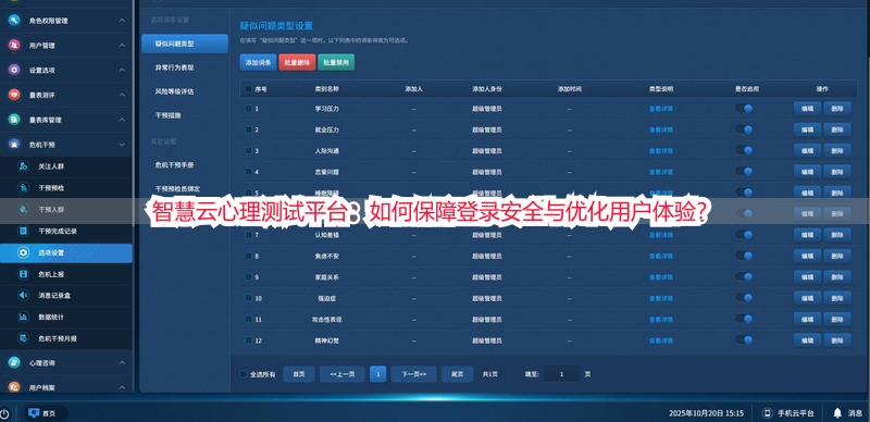 智慧云心理测试平台：如何保障登录安全与优化用户体验？