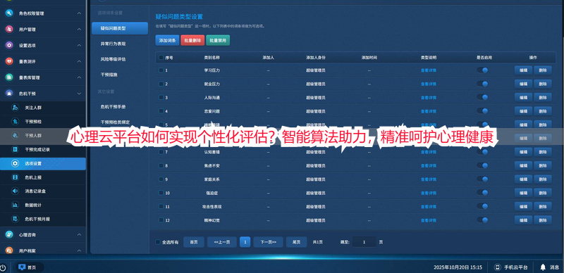 心理云平台如何实现个性化评估？智能算法助力，精准呵护心理健康